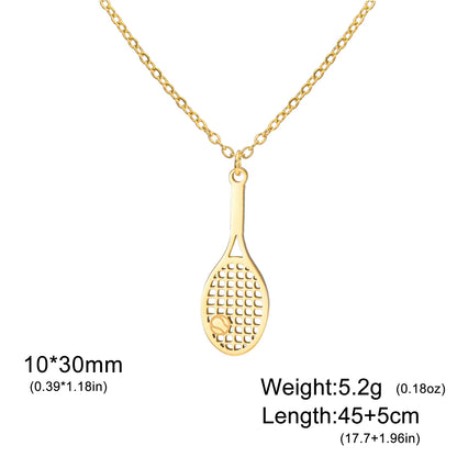 Tennis Racket Pendant Women'S Necklaces 2026 Stainless Steel Sport Trendy Jewelry Gold Color Necklaces Valentine Gift