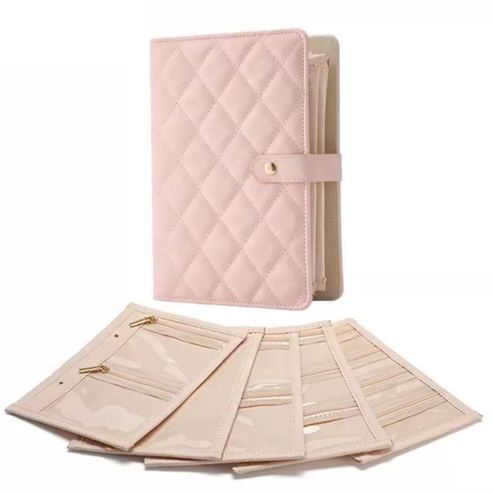 Jewelry Storage Box, Storage Bag, Convenient Jewelry Storage Book Ring Binder, Transparent Zipper Velvet Jewelry Bag, Travel Ess