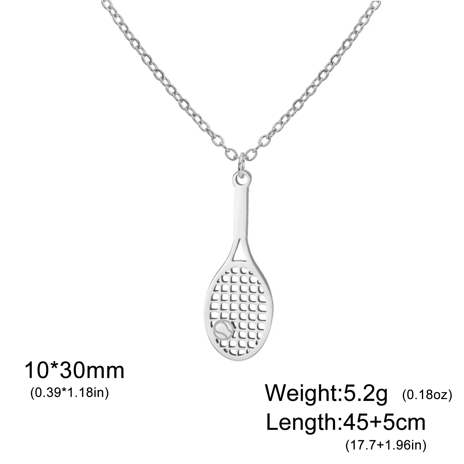 Tennis Racket Pendant Women'S Necklaces 2026 Stainless Steel Sport Trendy Jewelry Gold Color Necklaces Valentine Gift