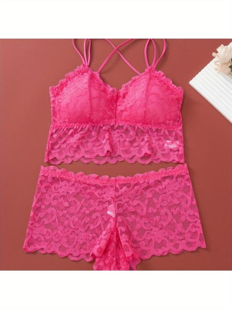 HICLOTH Women’S 4-Piece Lace Bralette & Panty Set – Soft, Lightweight & Comfy | Double-Strap Design with Matching Lace Underwear for Everyday Wear